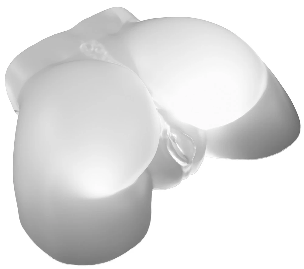 PDXE Go-Go Booty Mega Masturba, PDX Elite After Dark Series Go-Go Booty LED Torso Masturbator Vagina Anus LED Fernbedienung Real Feel Transparent