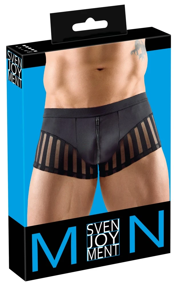Herren Pants, Elegante Pants aus weicher Mikrofaser mit transparenten Streifen und diskretem Reißverschluss für optimalen Tragekomfort