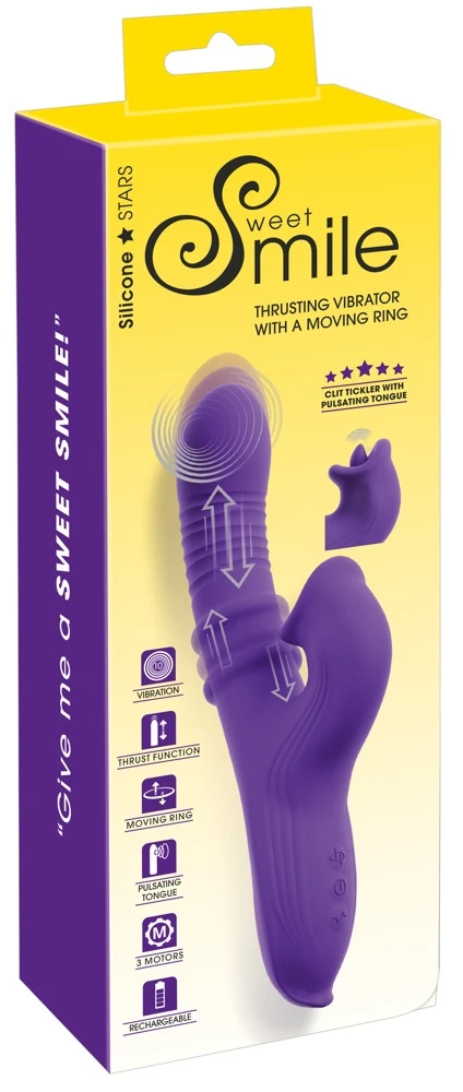 Smile Thrusting,Moving Ring Vi, Rabbitvibrator mit Stoßfunktion, beweglichem Massagering, pulsierendem Klitoris-Stimulator & 10 Vibrationsmodi von Sweet Smile