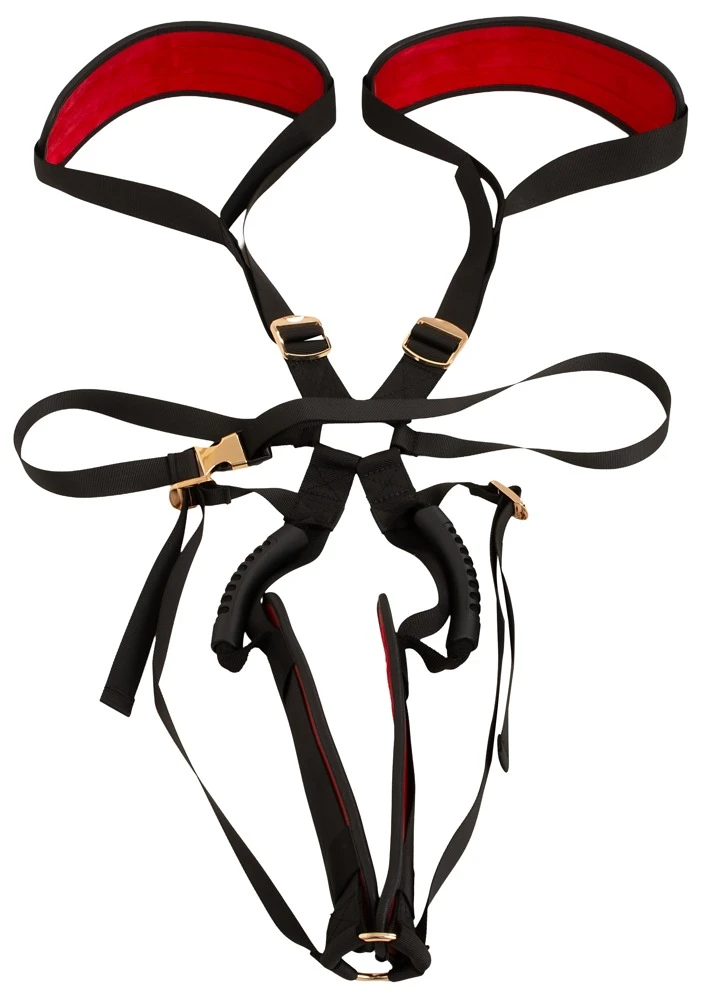 Bad Kitty Body Swing, Sexy Liebesschaukel Body Swing Tragegurt Lederoptik goldene Details Komfortpolster Haltegriffe für intensive Positionen