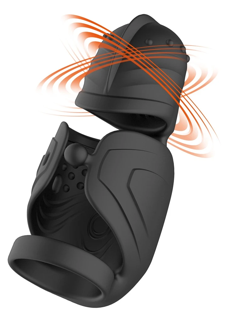 Rebel Cock Vibrator w Glans St, Rebel Masturbator mit Eichel-Stimulator – erotischer Cock Vibrator mit 10 Vibrations- & Bewegungsmodi für intensive Höhepunkte