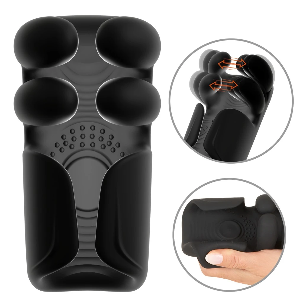 Rebel Puls.&Vibr. Masturbator, Masturbator mit Pulse, Vibes & Greifmassage, beweglichen Vibro-Fingern und 10 Vibrationsmodi für intensive Momente – Rebel