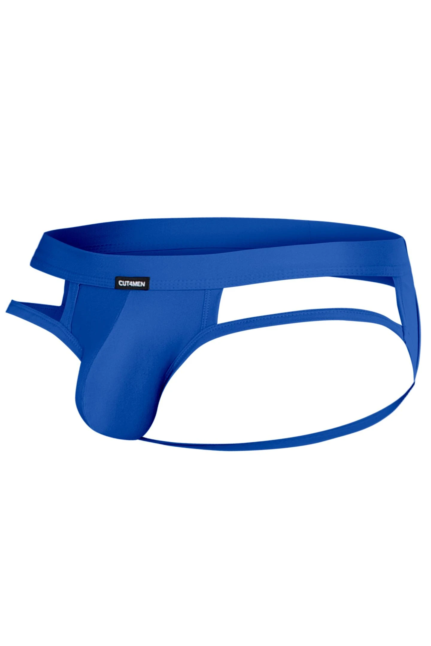 Web Jockstrap C4MSPX23, Markanter Style in Königsblau: Weicher Web Jockstrap von CUT4MEN mit formendem Suspensorium, Längsnaht und gummiertem Frontlogo
