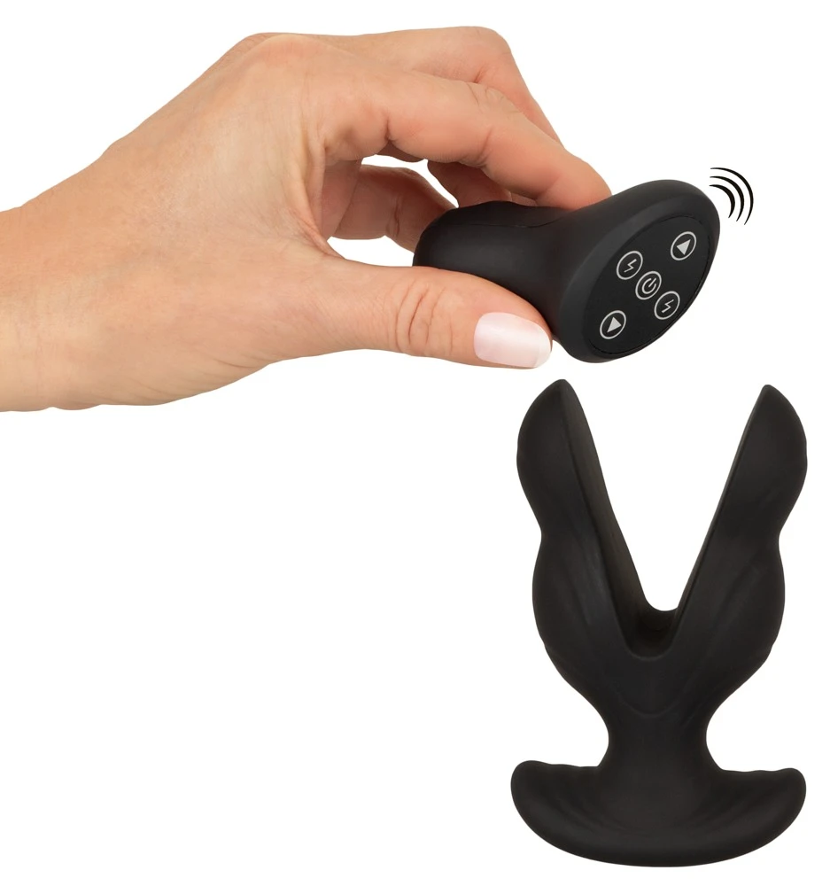 ANOS Power Expander Plug, ANOS RC Power Expander Plug: 2-armiger Analvibrator mit E-Stim, Vibration & praktischer Fernbedienung für intensive Stimulation!