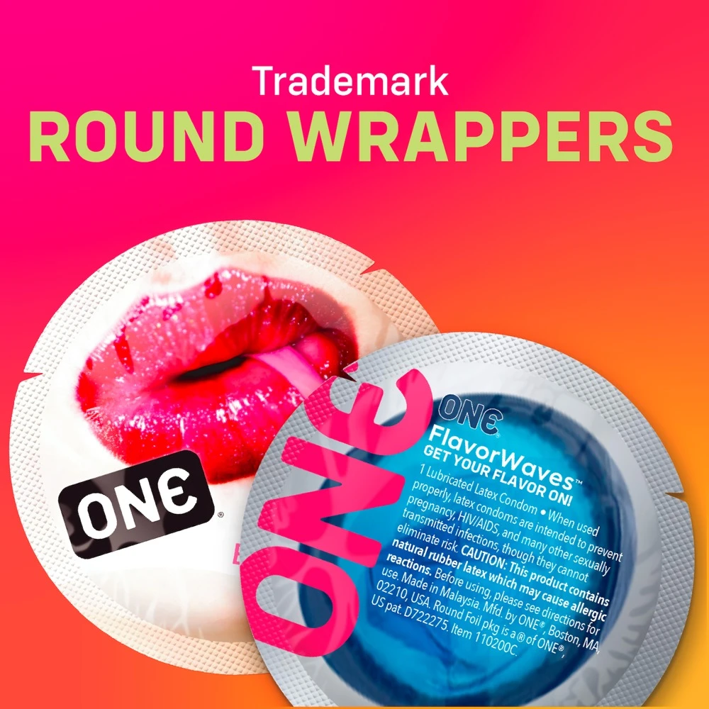 ONE Flavor Waves 12er, ONE Flavor Waves Kondome – Transparente, aromatisierte Kondome in 6 sexy Geschmacksrichtungen, ultraweiches Sensatex-Latex, Silikonöl-befeuchtet, vegan und zuckerfrei für intensiven Genuss