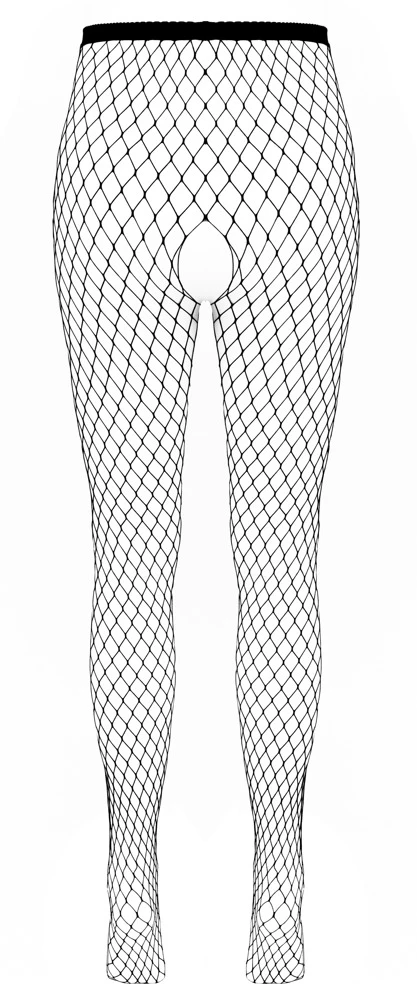 Sexy Netz-Strumpfhose ouvert schwarz große Maschen hochelastisch weich anschmiegsam mit offener Schrittlösung für aufregende Looks von Cottelli LEGWEAR