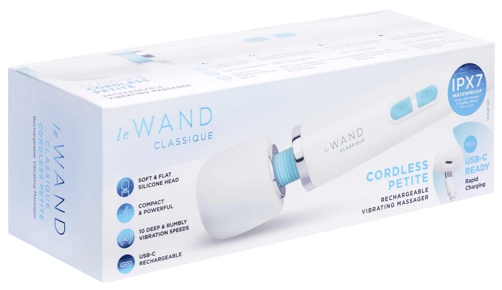 le Wand Classique Petite Wand, Luxus-Massagestab Classique Cordless Petite von le WAND mit 6.500 RPM Vibration, Soft-Touch Oberfläche und USB-C Ladefunktion