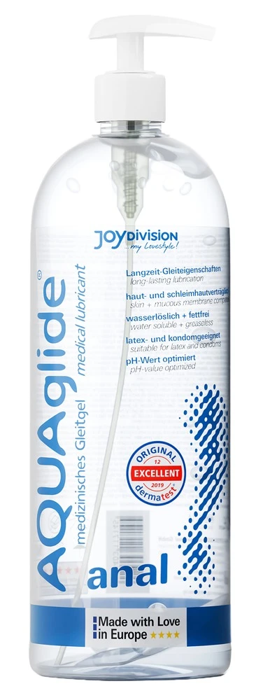 AQUAglide anal 1L, Sanftes Gleitvergnügen für hintenrum – veganes, pH-optimiertes Analgel auf Wasserbasis, dermatologisch getestet