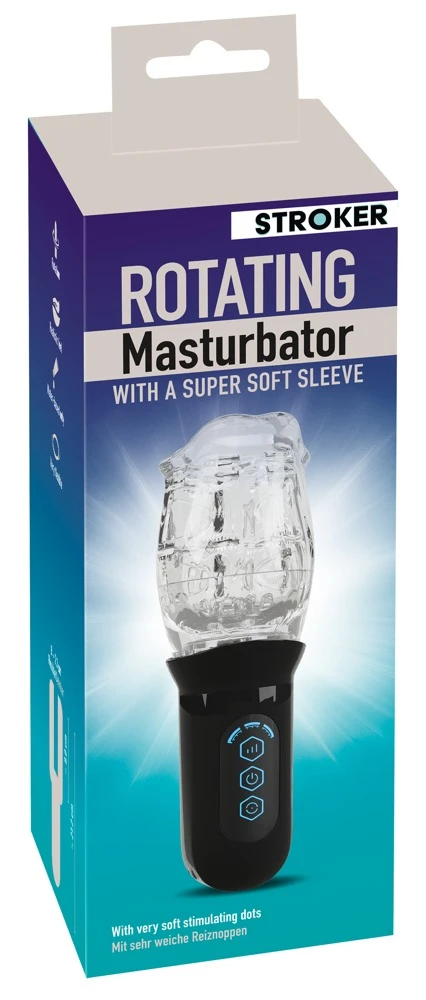 Stroker Rotating Mast. Clear, Grenzenlose Stimulation mit rotierendem Soft Sleeve: Dieser Masturbator umhüllt Deinen Penis mit 360°-Massage in 4 Rotationsmodi.