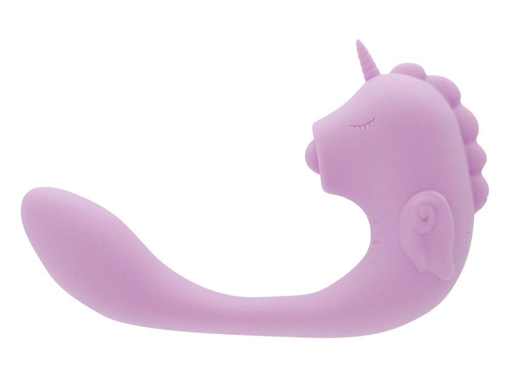 Unihorn C-Horse Marina Lilac, Unihorn C-Horse Marina Lilac Dual-Vibrator im Einhorn-Seepferdchen-Design mit biegsamem Silikon, flüsterleisem Doppelmotor und 10 Vibrationsmodi für intensive Innen- und Außenstimulation