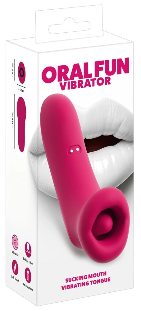 Oral Fun Sucking Mouth Vibrato, Auflegevibrator mit Saug-Mund und vibrierender Zunge, 3 Saugmodi und 10 Vibrationsprogrammen für intensive Klitoris-Stimulation und maximale Abwechslung