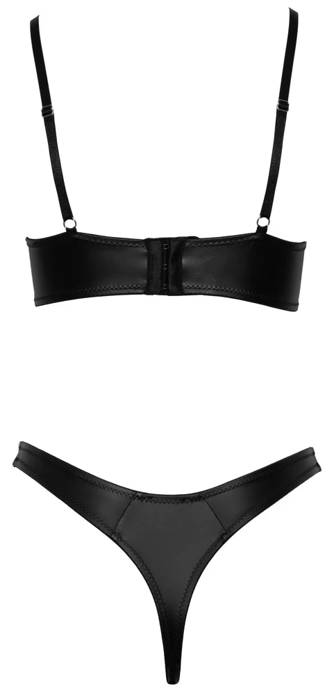 Cottelli LINGERIE BH und Riostring Set Dessous Set edler Mattlook Bondage Style Cottelli LINGERIE BH und Riostring Set Dessous Set edler Mattlook Bondage Style