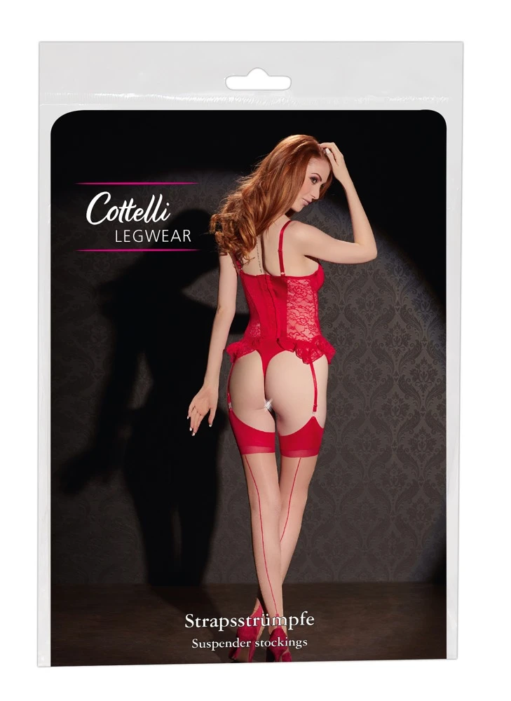 Cottelli Klassische Eleganz zum Anclipsen: Verführerische Straps-Strümpfe mit raffinierten Details
