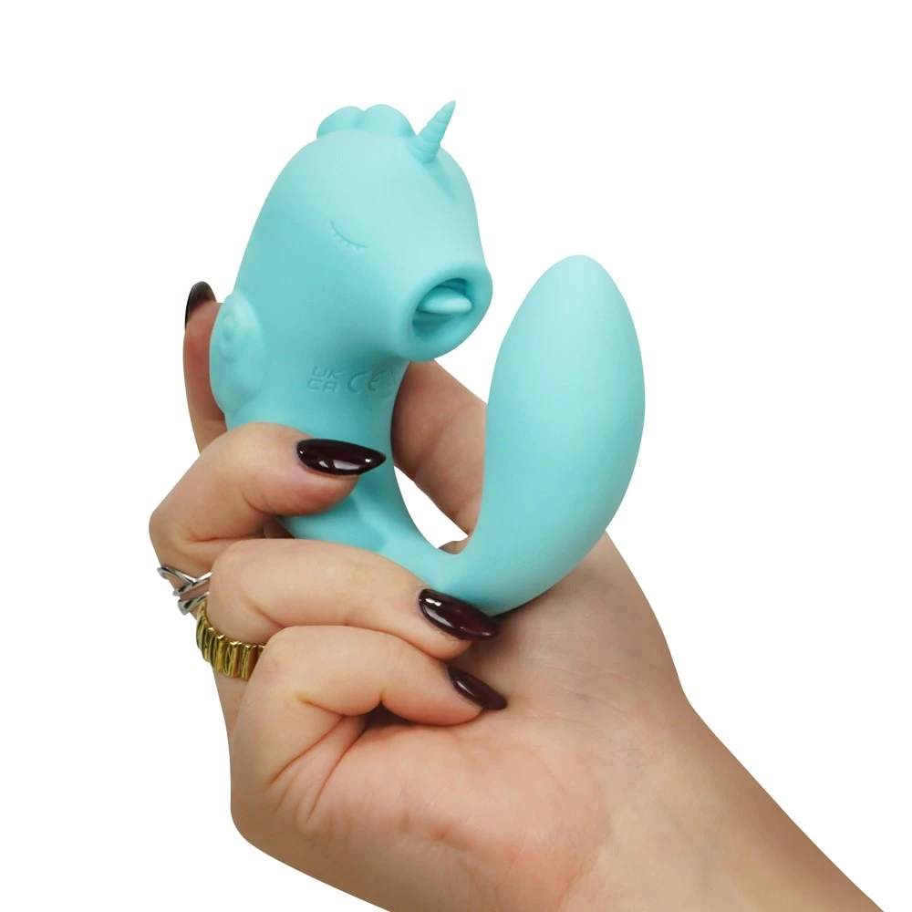 Unihorn C-Horse Ocean Peak, Unihorn C-Horse Ocean Peak Dual-Vibrator im Einhorn-Seepferdchen-Design mit flexiblem Silikon, flüsterleisem Doppelmotor und 10 Vibrationsmodi für intensive Innen- und Außenstimulation