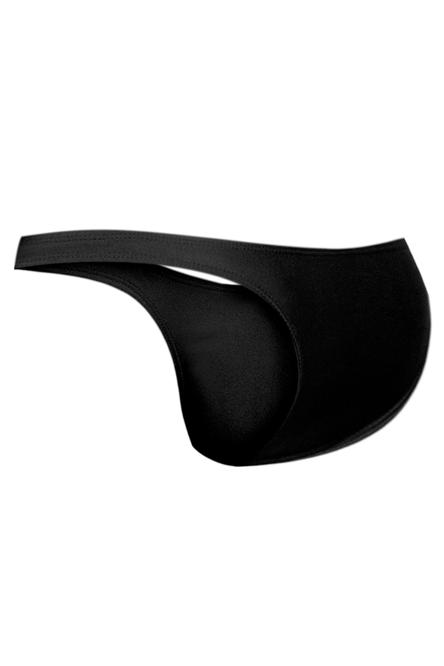 Schwarzer Capri Thong C4MSPX07, Capri Thong C4MSPX07, maskuliner Style mit Längsnaht, geformtem Suspensorium und sportlichem Frontlogo