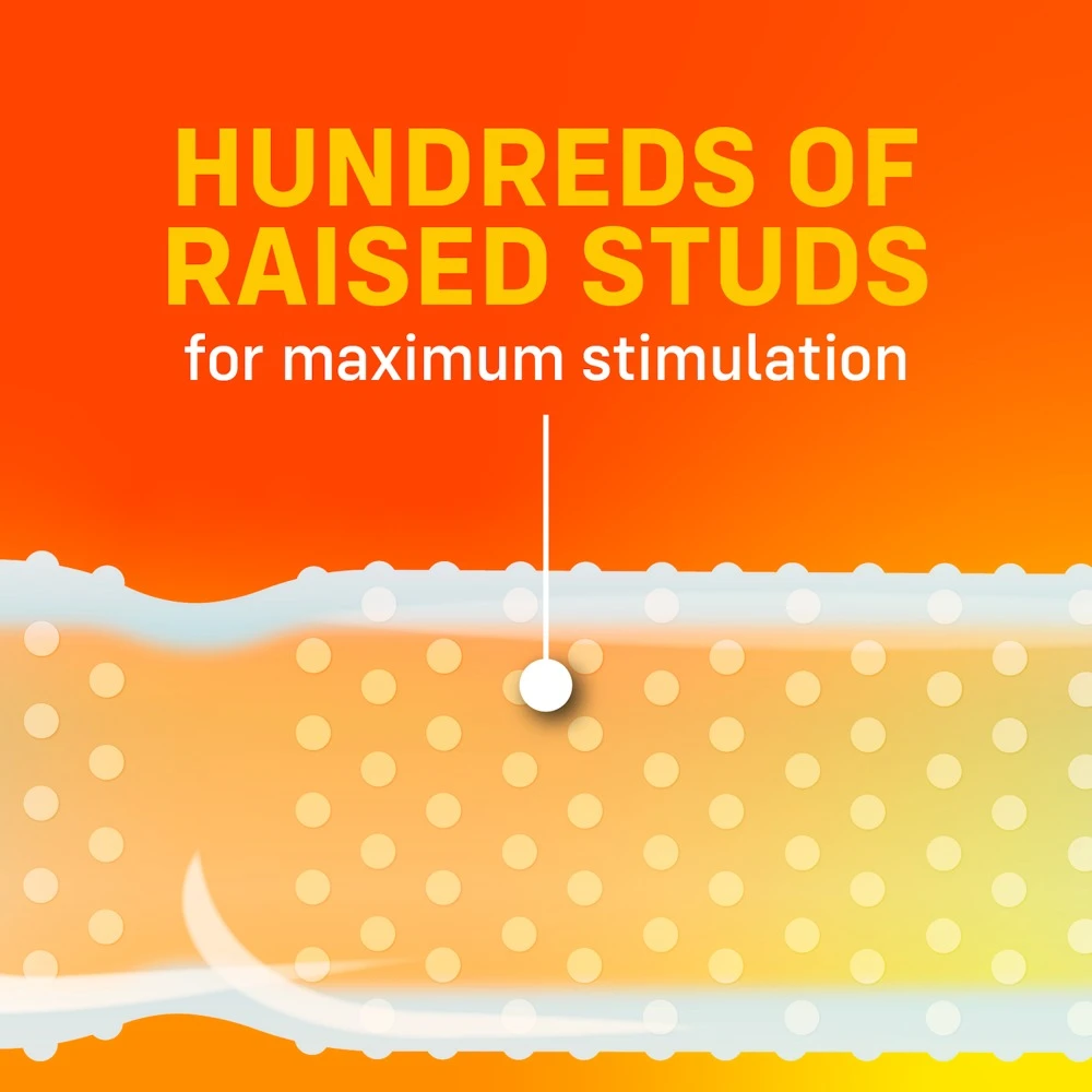 ONE Super Studs 12er, ONE Super Studs transparente Kondome mit extragroßen Noppen aus ultraweichem Sensatex-Latex für intensive Stimulation, maximalen Genuss und natürliches Gefühl beim Liebesspiel