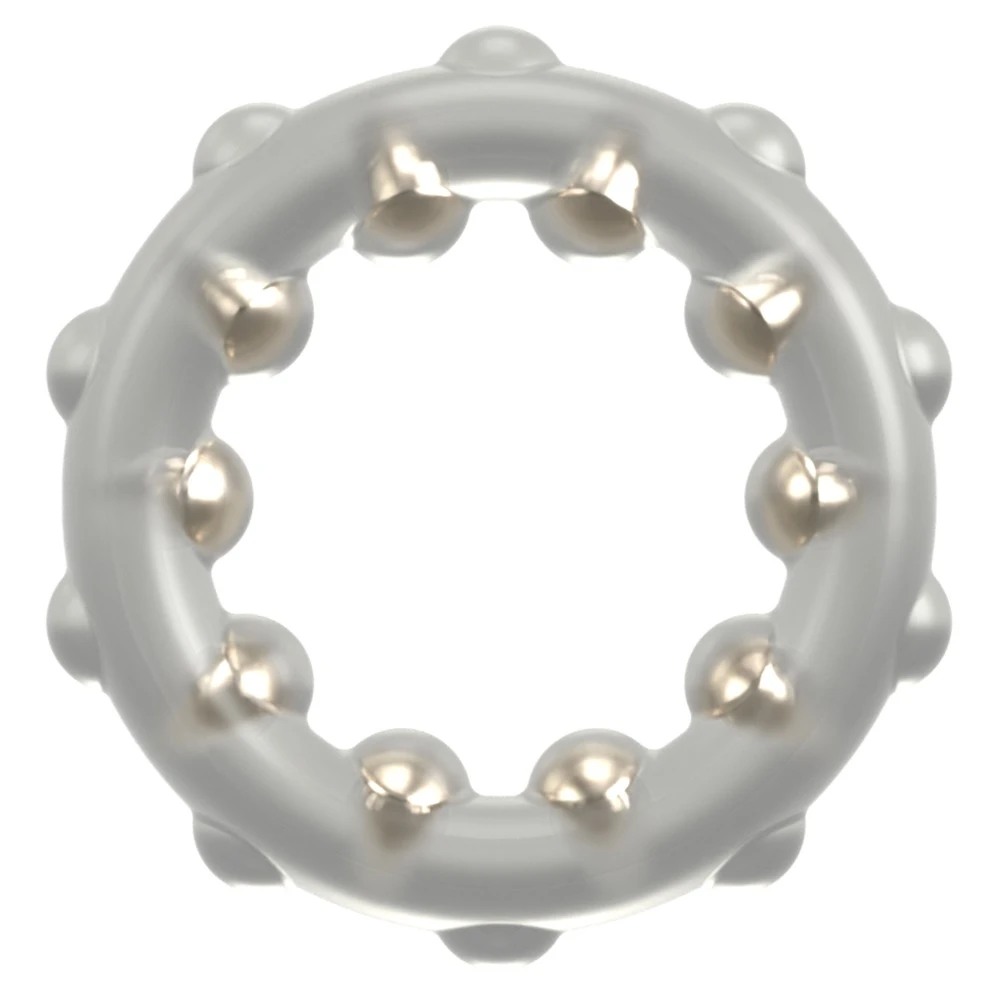 Rebel Cock Ring With Metal Bal, Rebel Cock Ring with Metal Balls – Aufreizender transparenter Noppen-Penisring aus softem Silikon mit Metall-Massagekugeln für intensiven Lustgenuss