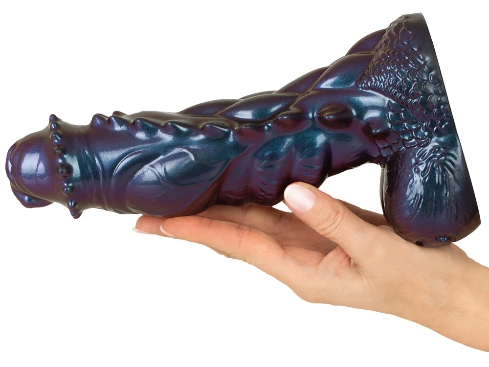 Beasty Cocks Tech-Zilla Bang Fantasy-Dildo in Metallic-Optik mit Saugfuß, flexibler Monsterform und intensiver Struktur