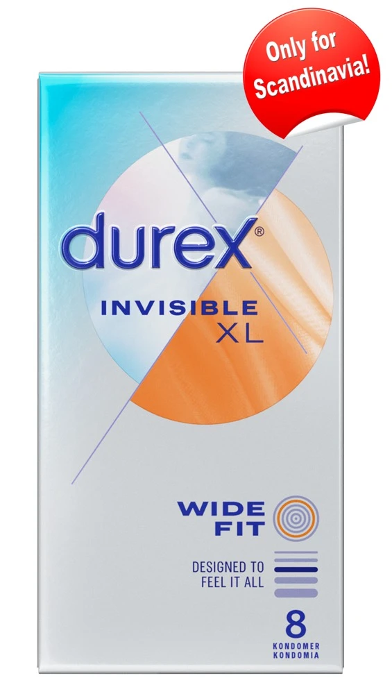 Durex Invisible XL: Das dünnste Kondom mit Easy-on-Passform, Reservoir und dermatologischer Sicherheit für unbeschwerten Spaß