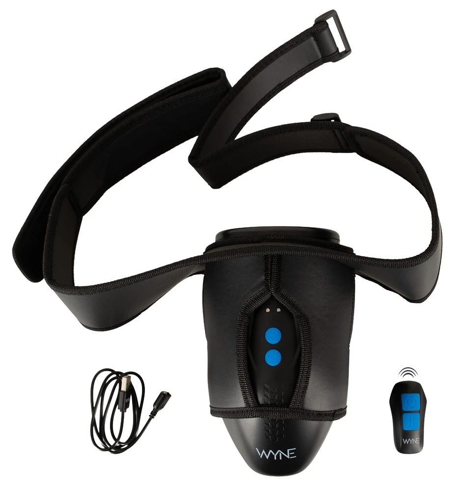 WYNE Strap-On Masturbator, WYNE Remote Controlled Strap-on Masturbator 13 – Aufreizender Umschnall-Masturbator mit Vibration, Stroking & Fernbedienung
