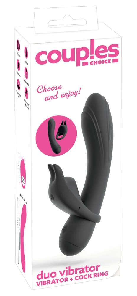 Duo Vibrator 3-in-1 mit Vibro-Penisring und Klitoris-Stimulator, zwei Motoren mit je sieben Modi, getrennt steuerbar für intensive Solo-Momente und heißes Spiel zu zweit