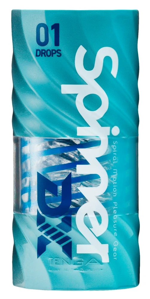 Tenga Spinner Deluxe 01 Drops, Dreh dich zum Höhepunkt – Wiederverwendbarer Masturbator mit Spiral-Effekt und intensiver Reizstruktur