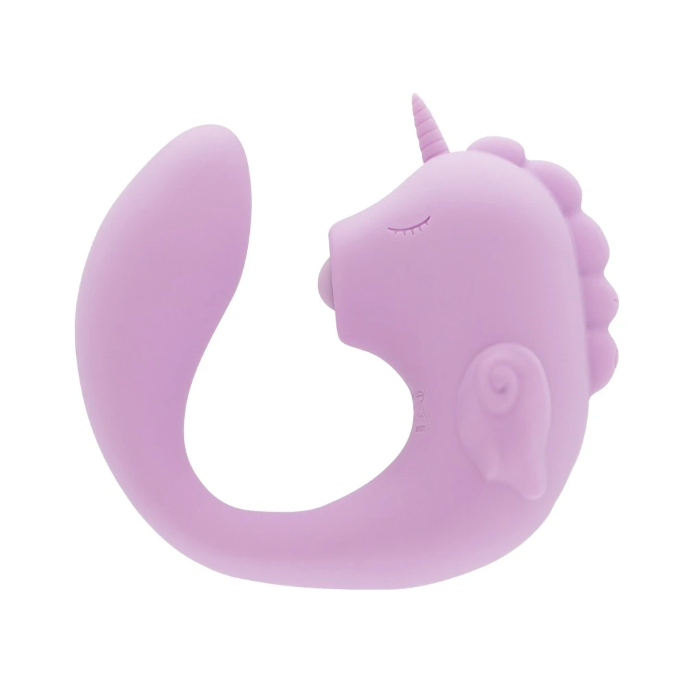 Unihorn C-Horse Marina Lilac, Unihorn C-Horse Marina Lilac Dual-Vibrator im Einhorn-Seepferdchen-Design mit biegsamem Silikon, flüsterleisem Doppelmotor und 10 Vibrationsmodi für intensive Innen- und Außenstimulation