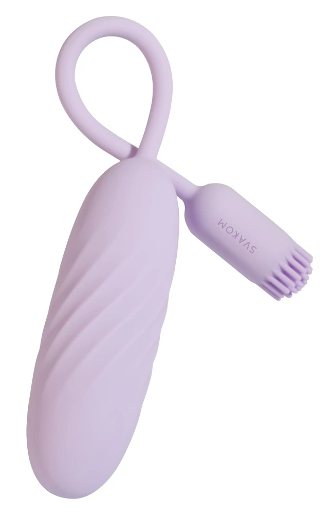 Svakom Plume Pastel Lilac, SVAKOM Vibro-Ei mit Bürstchen-Appsteuerung für prickelndes Solo-Spiel & sinnliche Paarmome