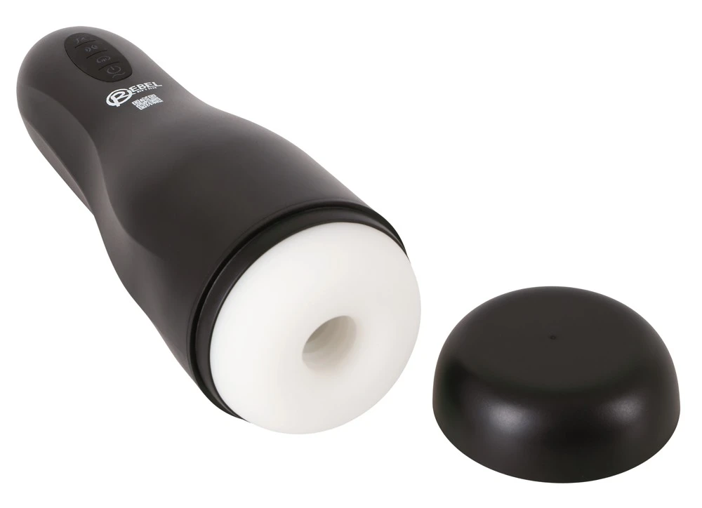 Rebel Masturbator Squeeze, Suc, Masturbator mit Squeeze-Massage, intensiver Saugfunktion und 10 kraftvollen Vibrationsmodi für dreifachen Genuss von Rebel