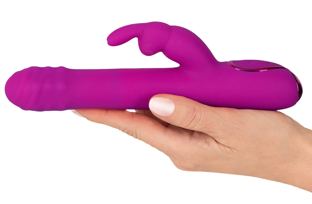 Smile Rabbit Vibrator Rotating, Rabbitvibrator mit Rotation & Stoßfunktion Triple-Stimulation für Vagina & Klitoris 9 Modi sexy Reizwäsche Sweet Smile