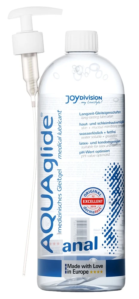 AQUAglide anal 1L, Sanftes Gleitvergnügen für hintenrum – veganes, pH-optimiertes Analgel auf Wasserbasis, dermatologisch getestet