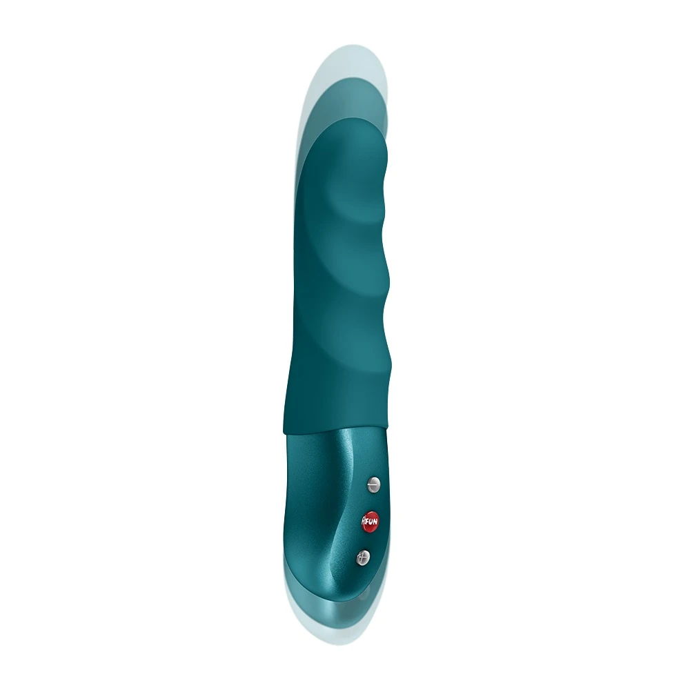 Stronic Petite Bottle Green, Fun Factory Stronic Petite Vibrator mit pulsierender Stoßfunktion, 8 Modi, Wellenstruktur, kompakt, wiederaufladbar