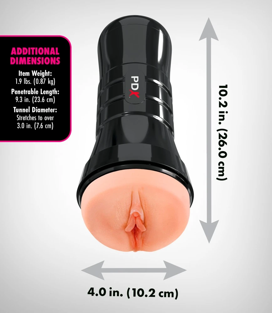 PDXE WetP. Super Juicy XXL Lig, Realistischer Masturbator XXL mit Stimulationsstruktur und Suction Control  für intensives, gleitmittel-freies Vergnügen