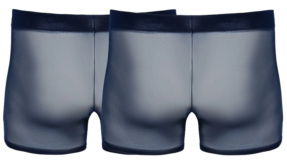 Zeigefreudige Transparent-Pants im 2er-Pack von Svenjoyment. In Mitternachtsblau und feiner, elastischer Strumpfqualität.