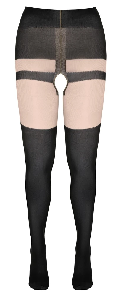 Cottelli Verführerisch Raffiniert: Die Einladend Offene Straps-Strumpfhose mit Schnür-Optik