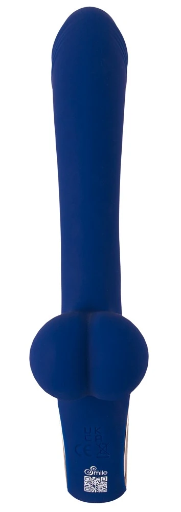 Smile Balls Vibrator w Display, Sweet Smile Balls-Vibrator with a Display – Aufreizender Vibrator mit vibrierenden Hoden, 2 kraftvollen Motoren und doppelter Stimulation