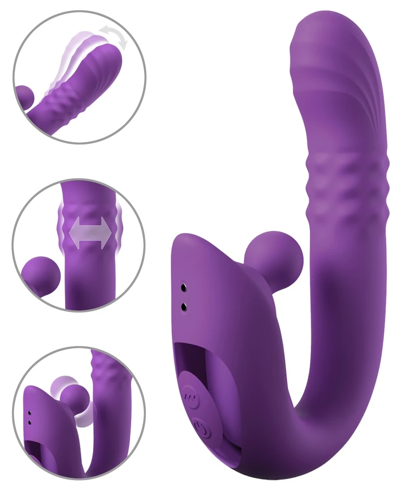 FFH Harmoni Pro Purple, Fantasy For Her Harmoni Pro Rabbitvibrator 4 Motoren Rotationsstimulator G-Punkt Klitorisstimulator Massageperlen Vibrator Silikon USB wiederaufladbar