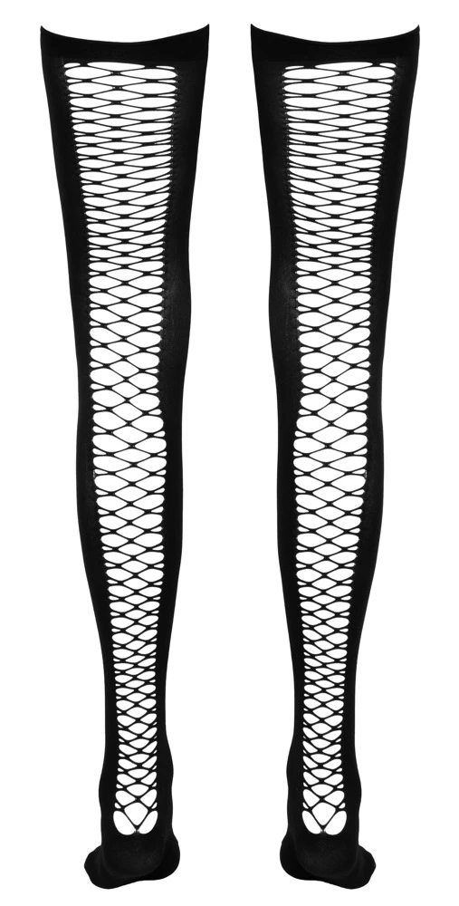 Cottelli LEGWEAR blickdichte Sexy Overknees mit Netz-Naht hinten rutschfest weich elastisch für perfekten Sitz