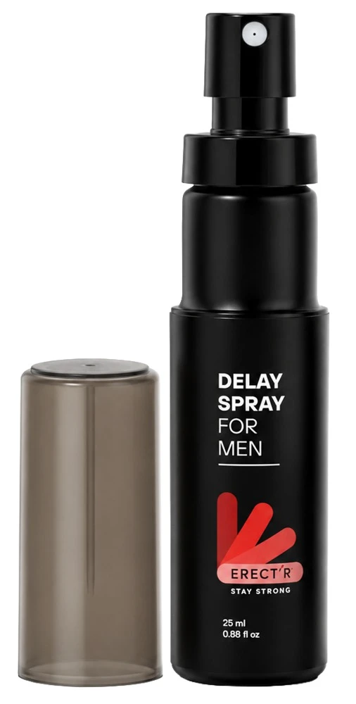 ERECTR Delay Spray 25 ml, Verzögerungsspray für Männer mit Aloe Vera & Panthenol für weniger Empfindlichkeit und längere intime Momente, ohne betäubende Wirkstoffe – ERECT‘R