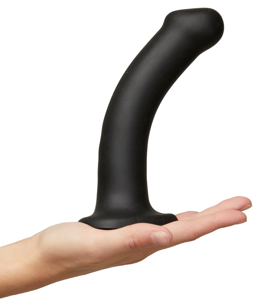Semi-Real.Dildo M Black, Strap-on-me Dual Density Bendable Dildo aus Silikon mit starkem Saugfuß, biegsamem flexiblem Schaft, hautähnlicher Oberfläche und sicherem Halt für vielseitigen Einsatz