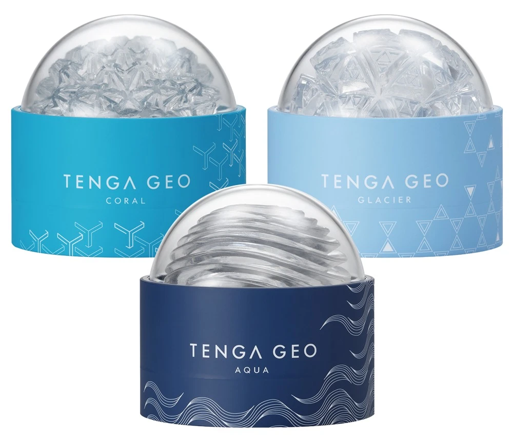 Tenga GEO AQUA, TENGA GEO AQUA Masturbator transparent mit soften Wellenstrukturen für intensive Massage & geschmeidiges Spiel