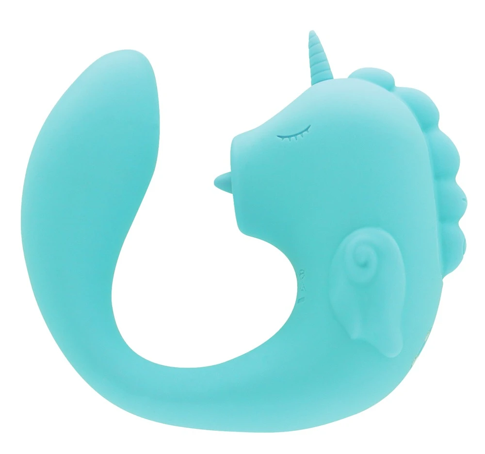 Unihorn C-Horse Ocean Peak, Unihorn C-Horse Ocean Peak Dual-Vibrator im Einhorn-Seepferdchen-Design mit flexiblem Silikon, flüsterleisem Doppelmotor und 10 Vibrationsmodi für intensive Innen- und Außenstimulation