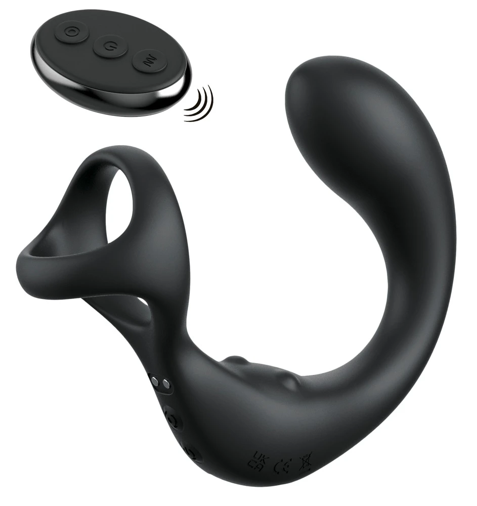 AFE Ass-Gasm Taint-Alizer Black, Rundum-Analspaß mit Prostata-Vibrator, Swirling Perineum Stimulator, Penis-/Hodenring und 10 Modi – ergonomisch & wasserdicht!