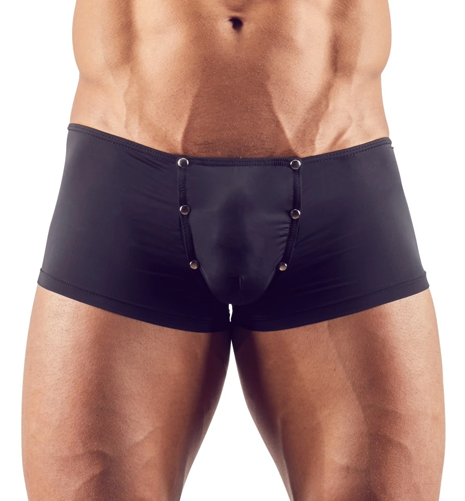 Leicht transparente und hochelastische Pants mit Swellfunktion. Ein raffinierter Beutel mit Druckknopfleisten.