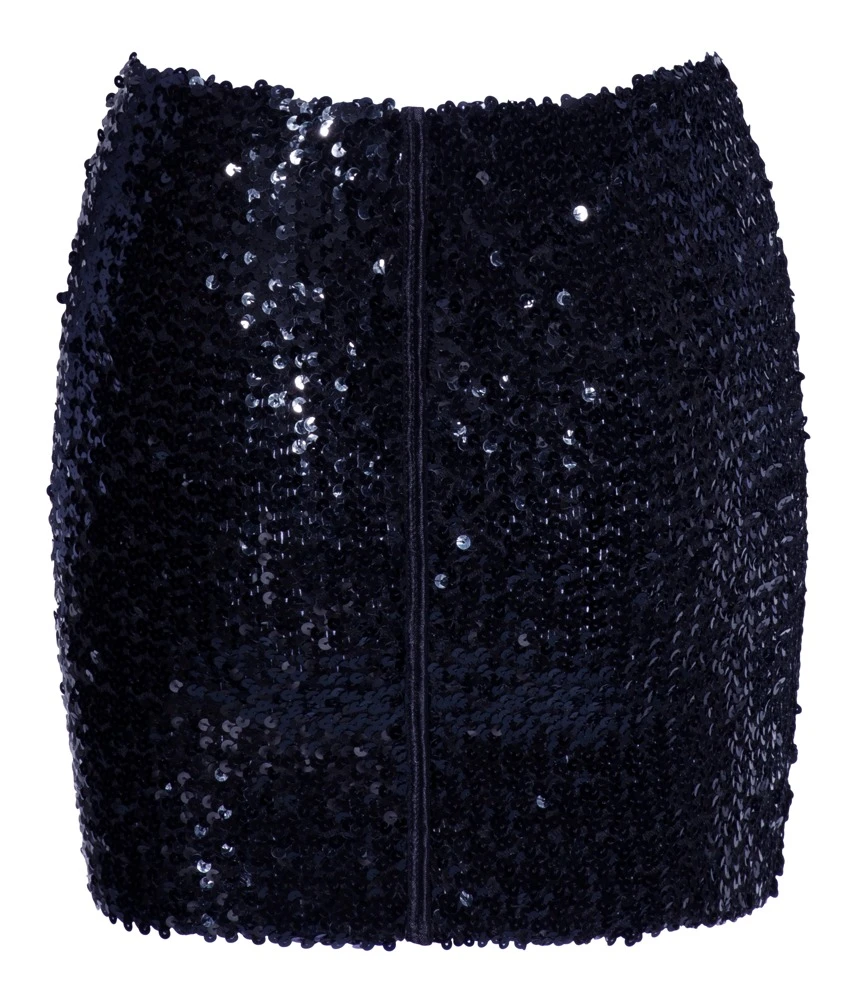 Cottelli PARTY Paillettenrock Stretchbund, schillernde Optik, Schlauch Stretch Mnirock