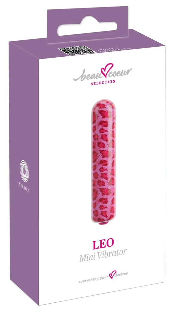 beau coeur Leo Mini Vibrator, Verspielter Mini Vibrator LEO von beau cœur im Pink-Leo-Design mit 10 intensiven Vibrationsmodi klein leicht diskret