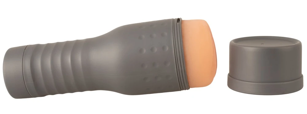 V-Stroker Lucia, Rebel The V-Stroker Monique Masturbator im Diskretgehäuse mit Softmaterial und intensiv strukturiertem Innenkanal