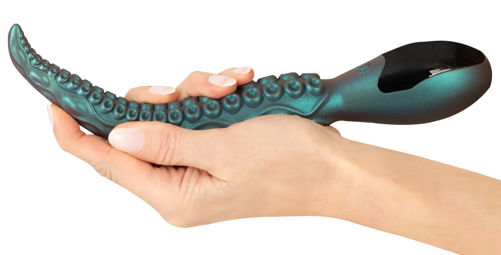 Beasty Cocks Octo Vibes, Langer Vibrator Octo Vibes im Tentakel Design von Beasty Cocks in schimmernder Metallic Optik mit reizstarker Struktur und 9 Modi
