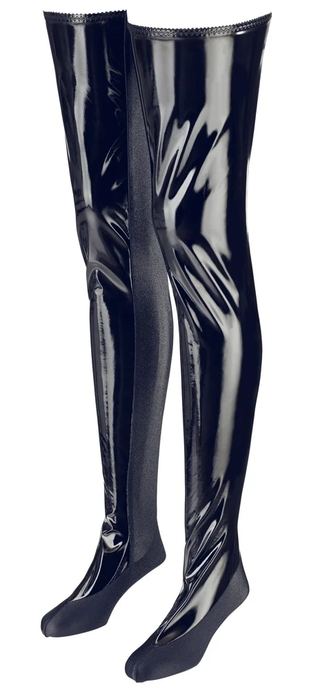 Bettstiefel von Black Level im schwarzen Lackglanz. Mit Stretch-Einsätzen an Fuß und Bein-Innenseiten sowie Gummizugbündchen für perfekten Sitz. Bettstiefel von Black Level im schwarzen Lackglanz. Mit Stretch-Einsätzen an Fuß und Bein-Innenseiten sowie Gummizugbündchen für perfekten Sitz.