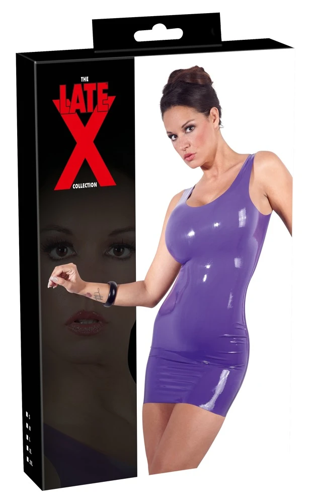 Hauteng geschnittenes Latex Minikleid in knalliger Trendfarbe. Schmiegt sich an wie eine zweite Haut.